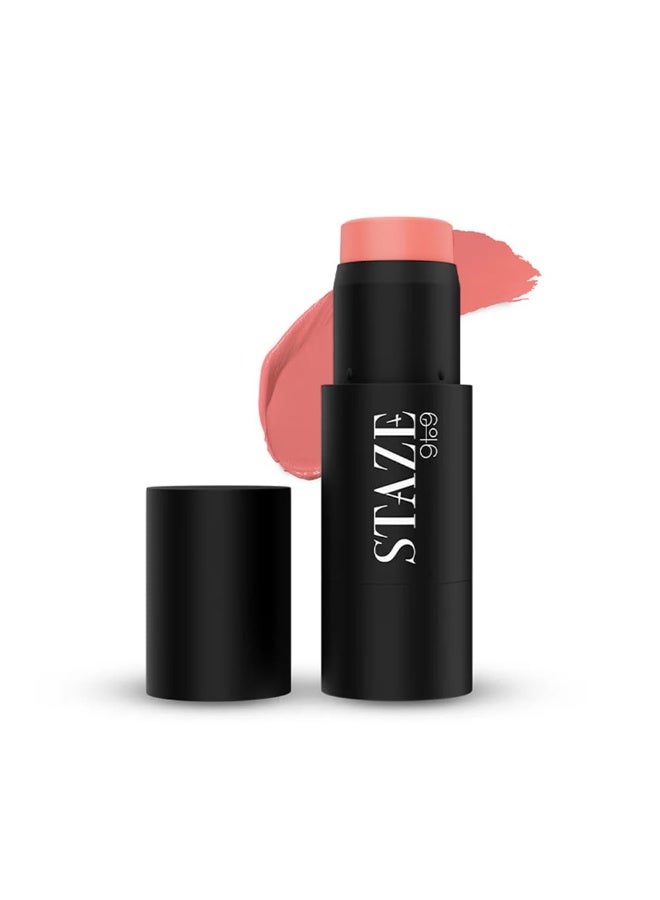 Staze 9to9 Cheek Me Out Multipurpose Blush Stick Tint | On The Go Lip + Cheek + Eye Makeup | Highly Pigmented + Blendable | 12Hrs Long Stay | Natural, Creamy Finish | Travel-Friendly | 01 Peck | 6g - Image 1
